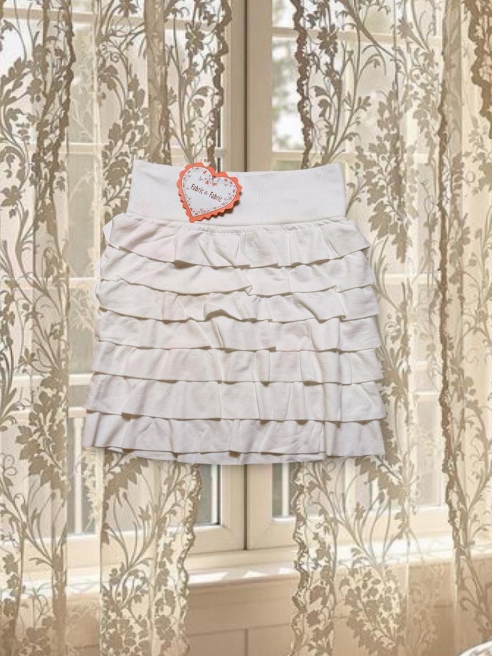 Vintage Y2K Deadstock White Mini Flare Skirt BNWT